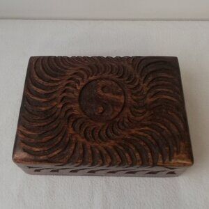 Yin & Yang Wood Carved Box